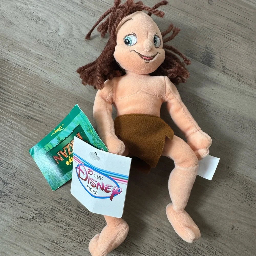 Vintage Disney Store Young Tarzan Mini Bean Bag 9" Plush Stuffed Toy w Tags 1999 - Picture 3 of 4